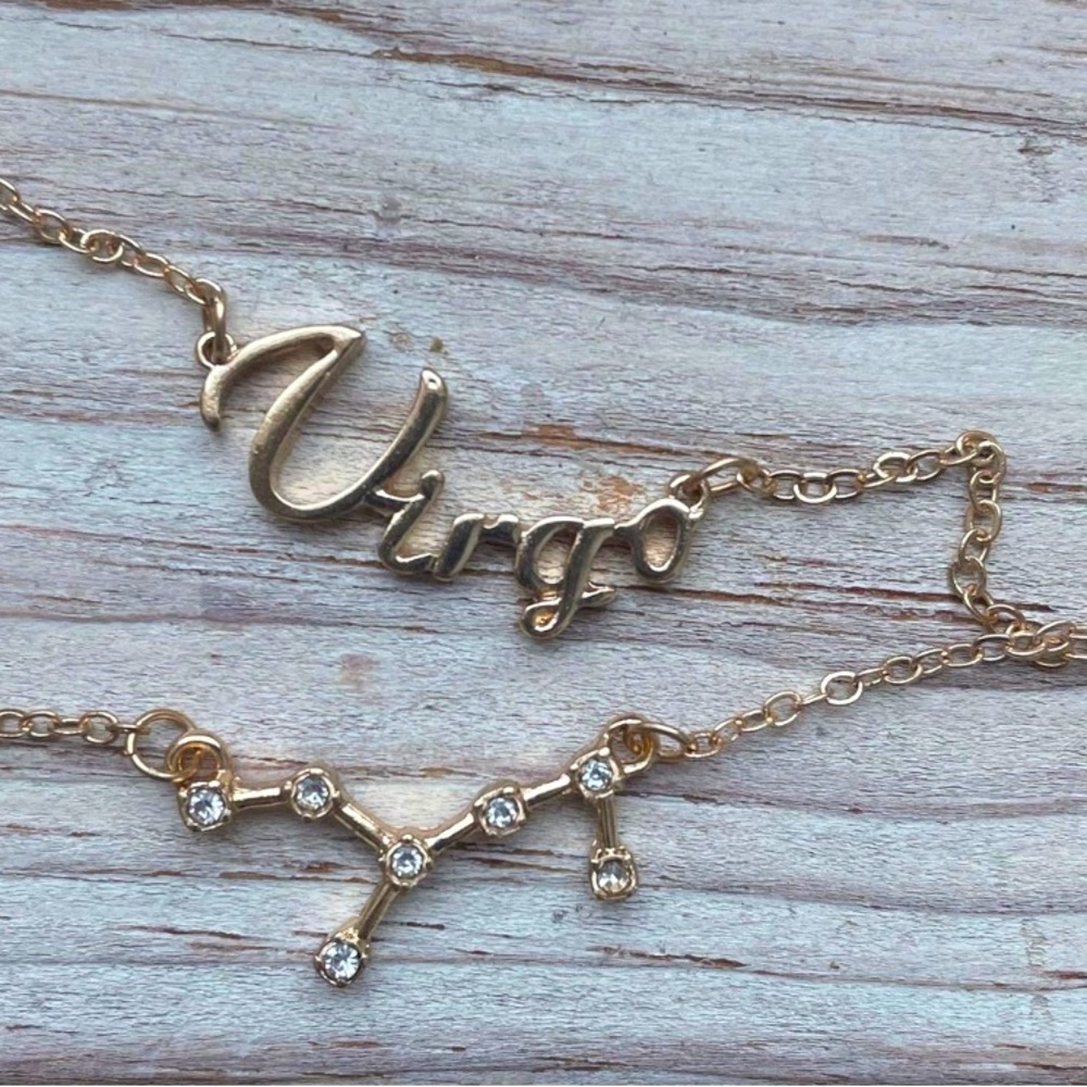 Virgo Layered Constellation Gold Necklace